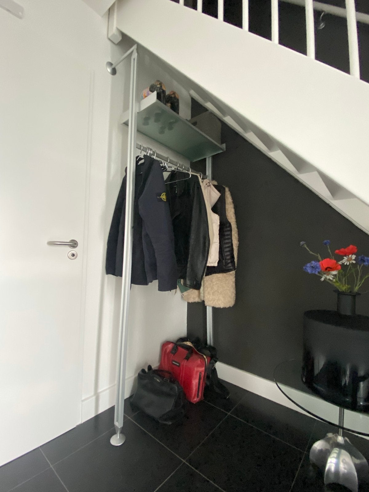 Rimadesio kapstok aluminium met glas, wandbevestiging, Wandkapstok, Gebruikt, 200 cm of meer, Ophalen of Verzenden