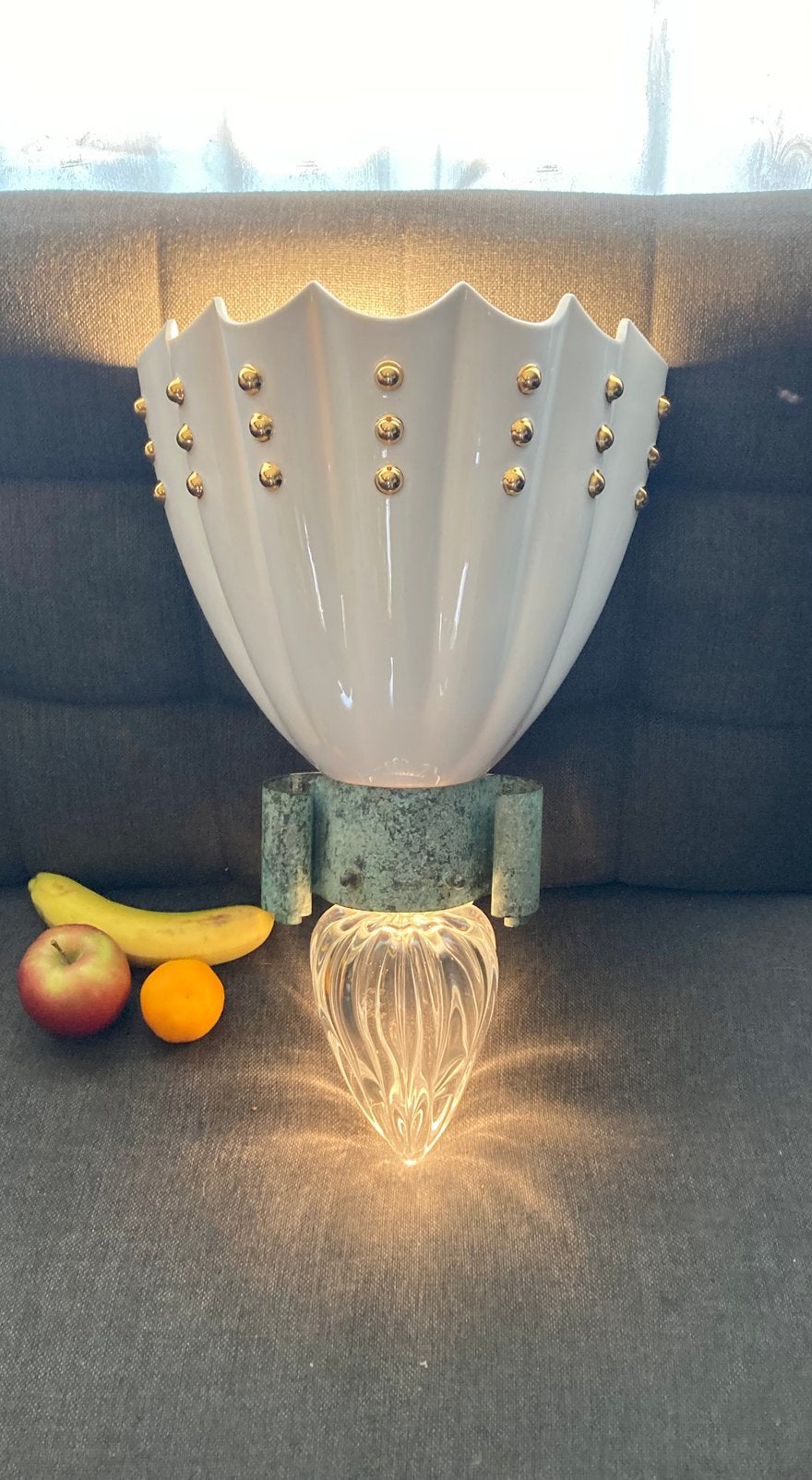 Grote Borek Sipek lamp geblazen glas messing porselein., Ophalen, Lamp, Overige materialen, Gemerkt