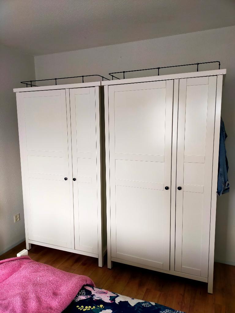 Hemnes gaderobe kast, Huis en Inrichting, Slaapkamer | Bedden, Gebruikt, Eenpersoons, Wit, Overige maten