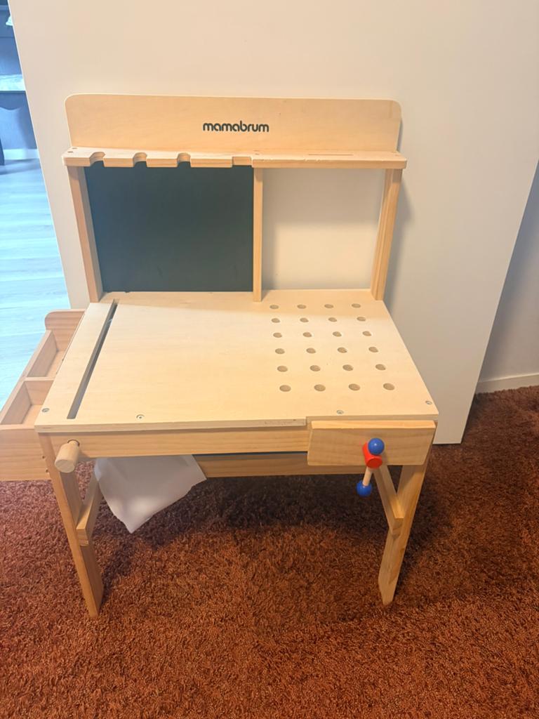 Werkbank hout mama brum, Kinderen en Baby's, Speelgoed | Houten speelgoed, Ophalen, Gebruikt
