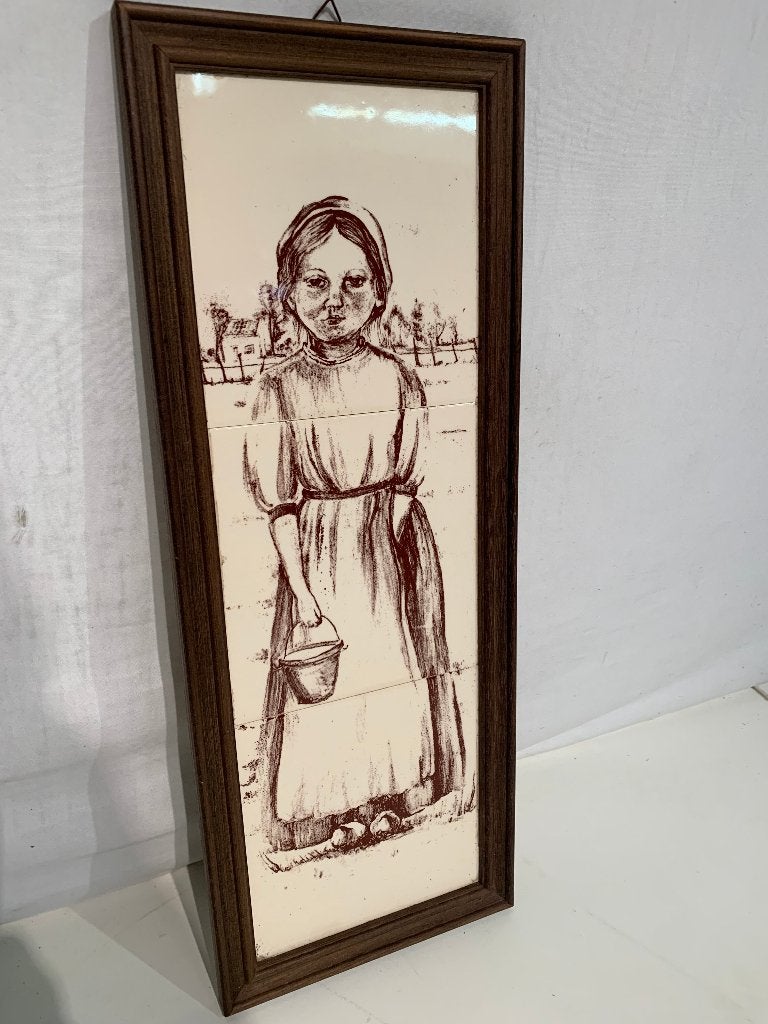 Boerenvrouwtje schilderij, Ophalen of Verzenden