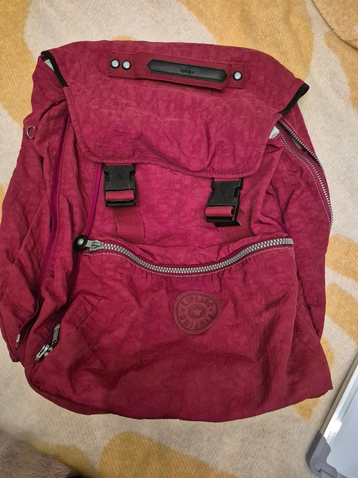 Kipling Schooltas Rugzak Bordeaux Rood - Veel Vakken, Ophalen of Verzenden, Gebruikt, Kipling