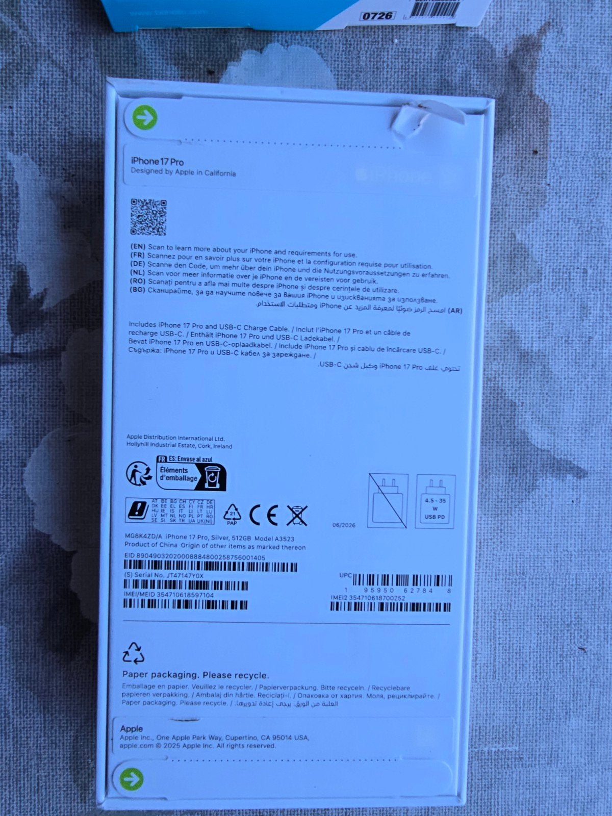 Nieuwe iPhone 17 Pro 512 GB Zilver - Ongeopend, Ophalen, 512 GB, Nieuw, Zonder simlock
