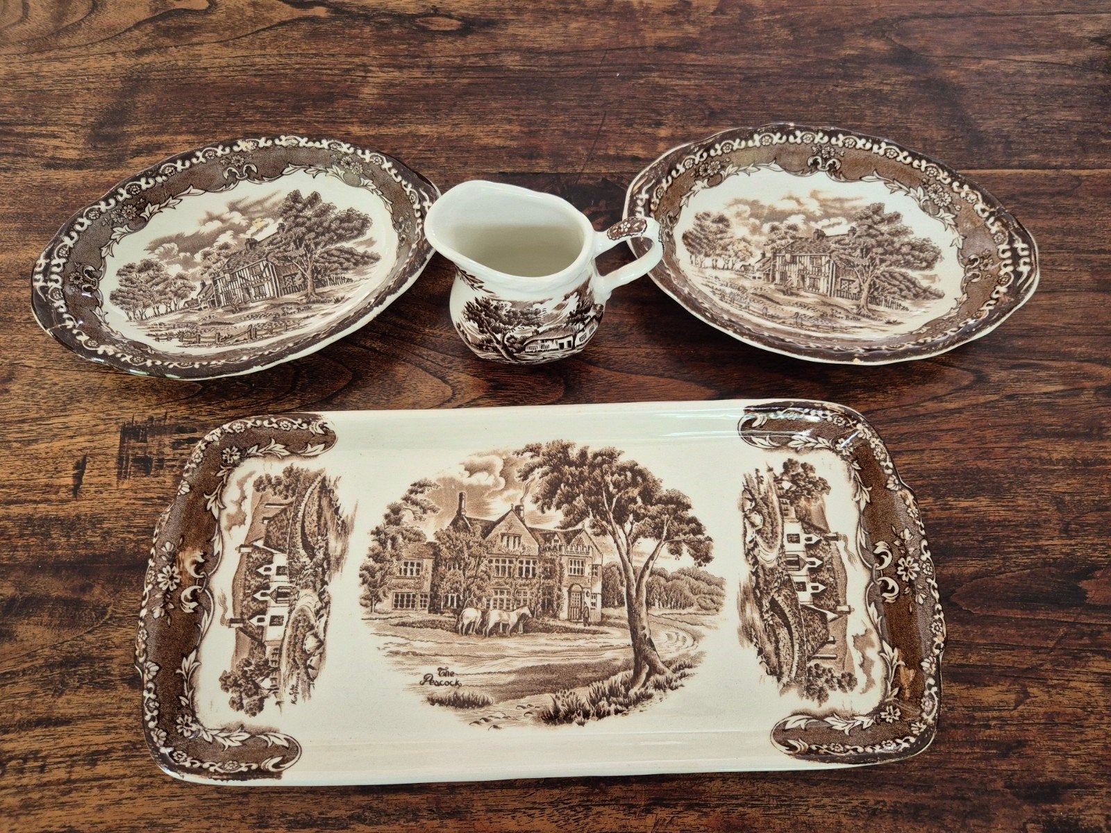 Grindley Country Style Servies Set - Bruin Transferware, Antiek en Kunst, Ophalen of Verzenden