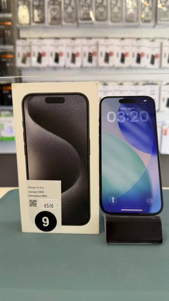 iPhone 15PRO black 128GB (9), Ophalen, Zwart, Zo goed als nieuw, Apple