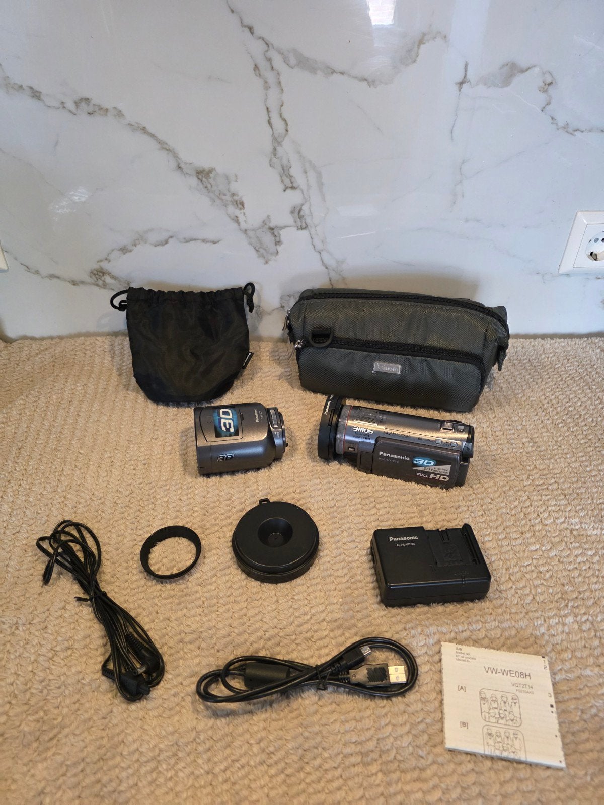 Panasonic HDC-SDT750 3D Camcorder + 3D Lens + Wide Lens, Full HD, Panasonic, 20x of meer, Ophalen of Verzenden
