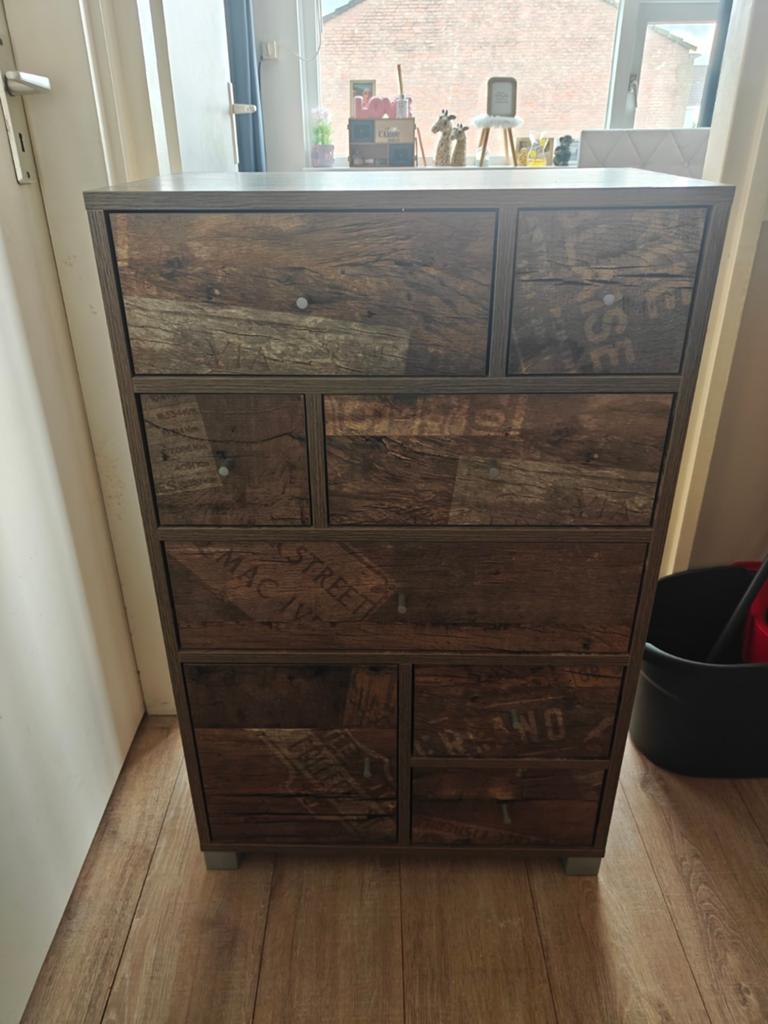 Commode met 7 laden - Hout look, Ophalen, Gebruikt, 5 laden of meer, 100 tot 150 cm