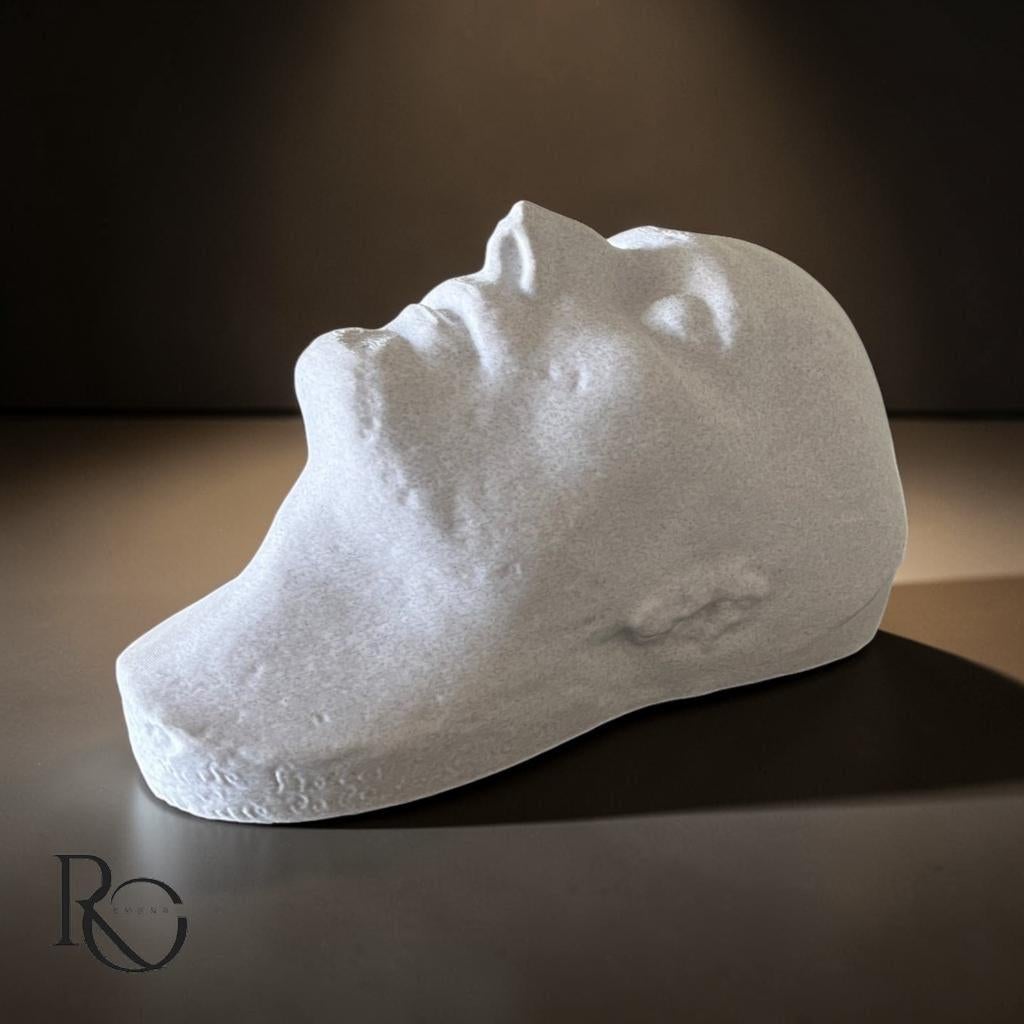 Napoleon Dodenmasker Sculptuur Marble Look Beeld, Kunststof, Ophalen of Verzenden, 20 - 50 cm, Wit