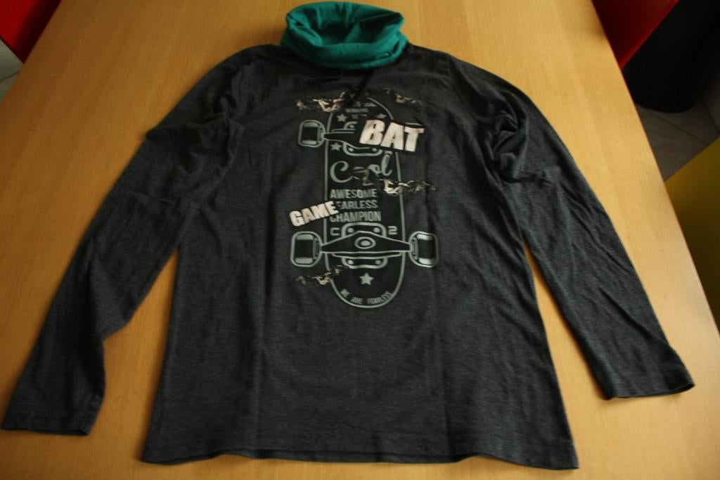 donkergrijze jongens longsleeve met col 170 / 176, Coolcat, Ophalen of Verzenden, Zo goed als nieuw, Shirt of Longsleeve