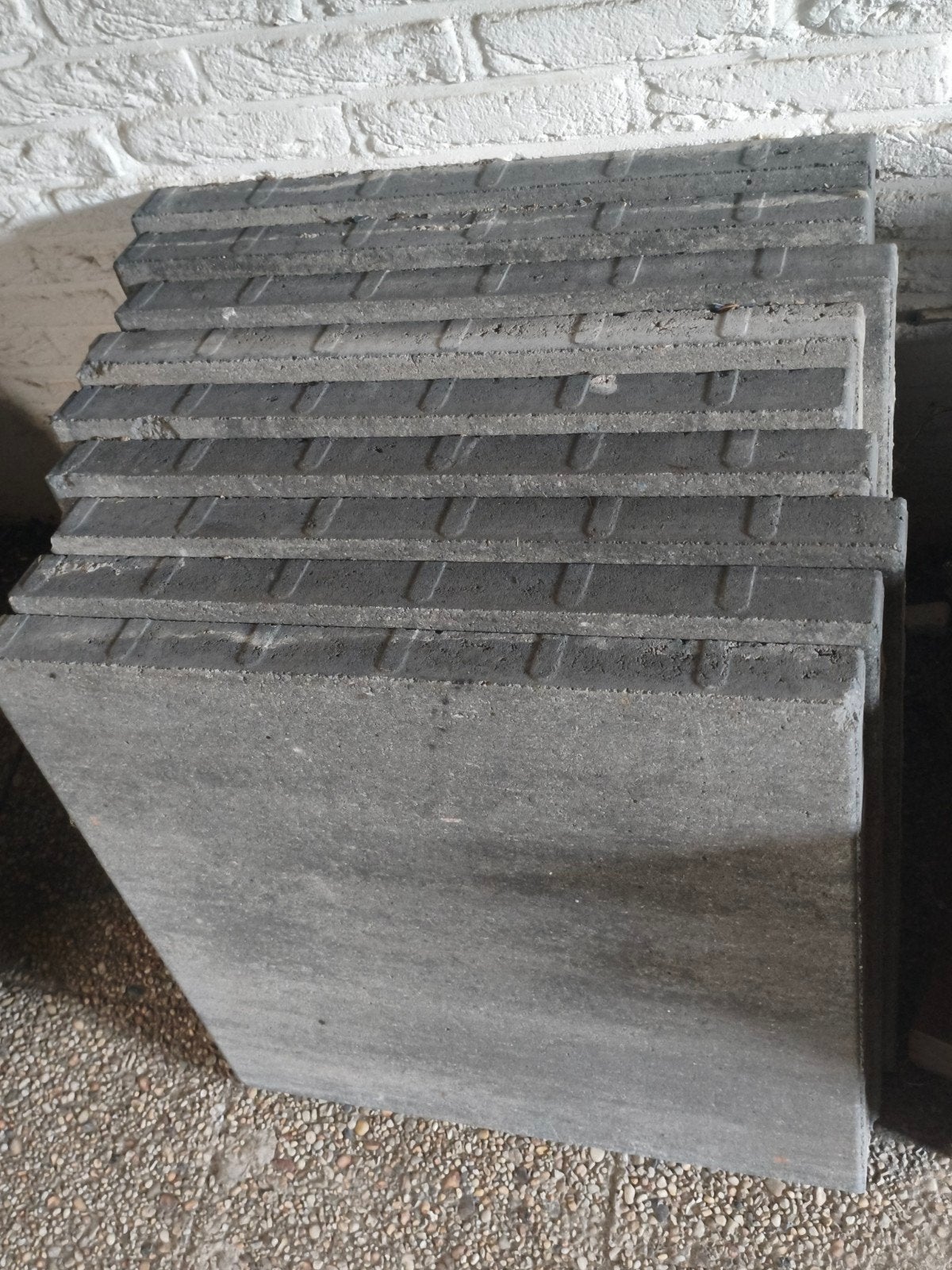 Gebruikte betonnen terrastegels - 60x60 cm kleur antraciet, Ophalen, Gebruikt, 5 tot 10 m², Beton