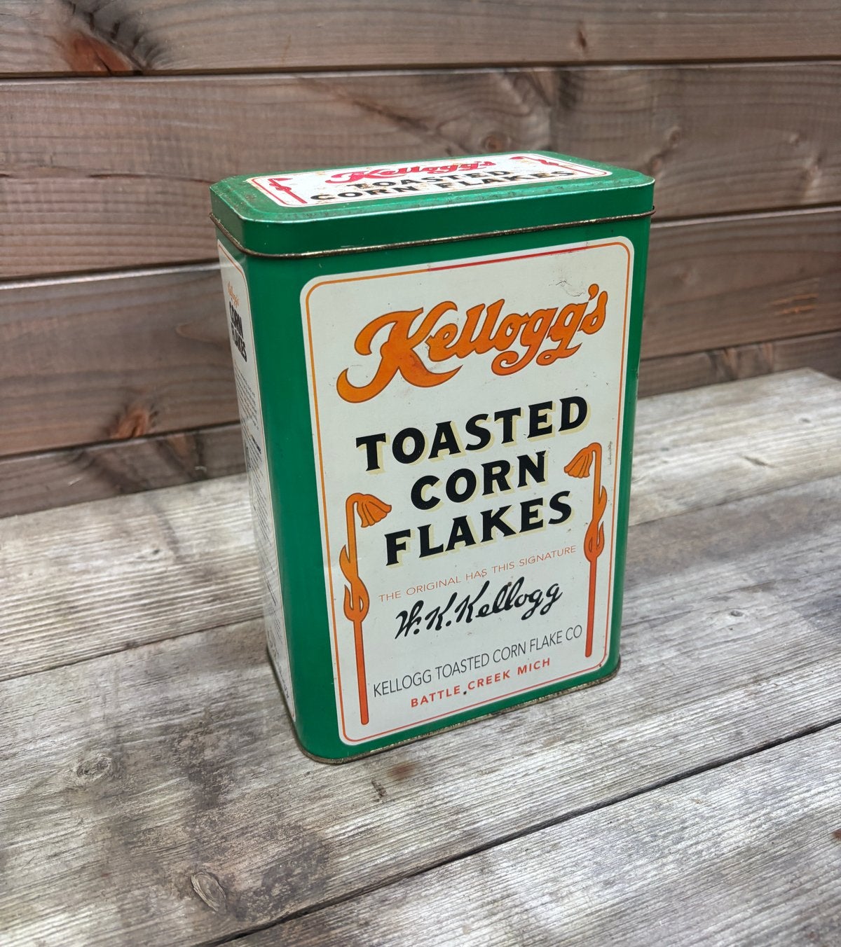 Vintage Kellogg's Corn Flakes Blik, Ophalen of Verzenden, Zo goed als nieuw, Overige, Overige merken