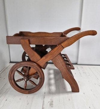 Antieke houten serveerwagen, Ophalen