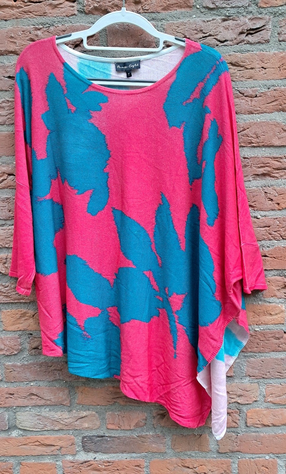 Phase Eight Tuniek/Trui - roze met groene Print, Maat L, Maat 42/44 (L), Ophalen of Verzenden, Zo goed als nieuw, Phase Eight