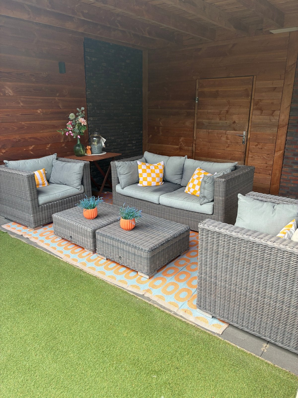 Brampton Loungeset met loungebank, loungestoelen, tafeltjes, 4 zitplaatsen, Gebruikt, Ophalen of Verzenden, Loungeset
