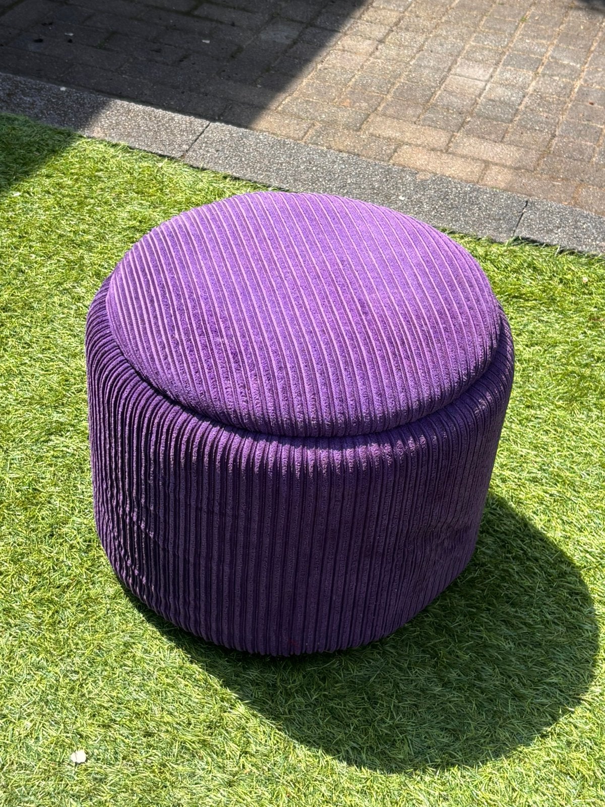 Vintage Retro poef met opbergruimte, Huis en Inrichting, Banken | Voetenbanken en Poefen, Ophalen, Minder dan 50 cm, Gebruikt