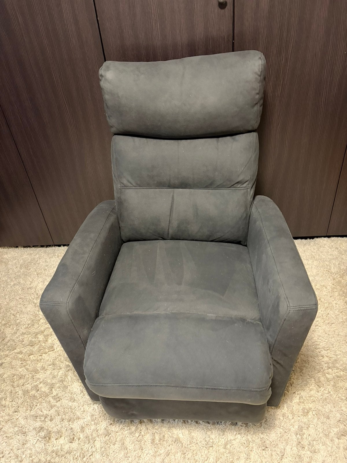 Leen Bakker Jackson relaxfauteuil – Antraciet, Huis en Inrichting, Ophalen, 75 tot 100 cm, Zo goed als nieuw, Stof