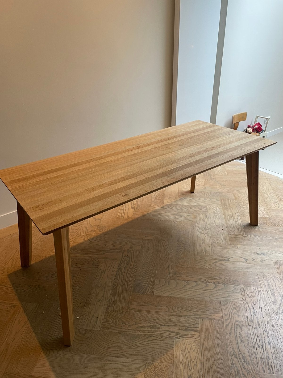 Eettafel Eiken Machinekamer Gunni, Ophalen, Gebruikt, 200 cm of meer, 50 tot 100 cm