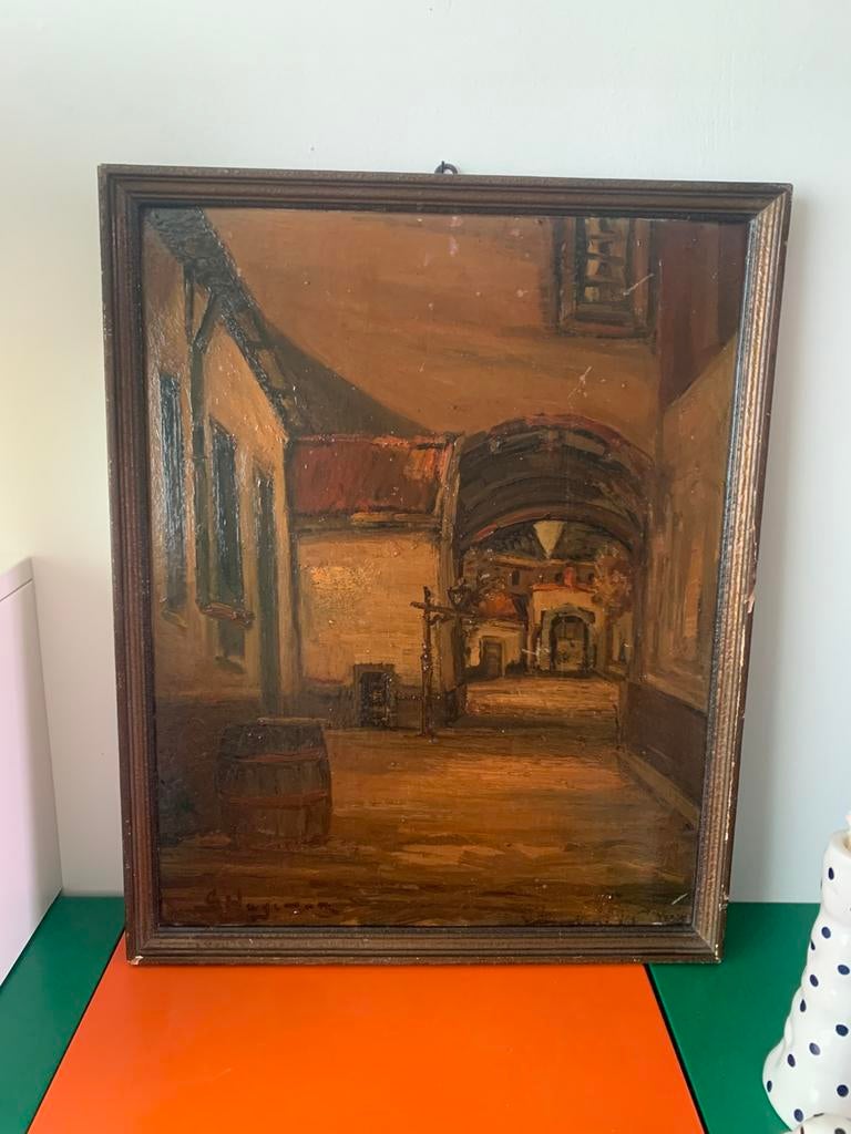 Oud olieverf schilderij Gerard Hageman, Ophalen of Verzenden