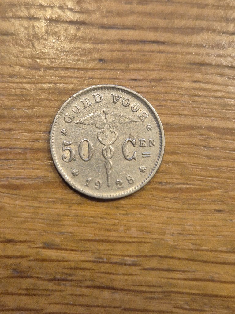 België - 50 Centimes 1928 NL, Verzenden, België, Losse munt