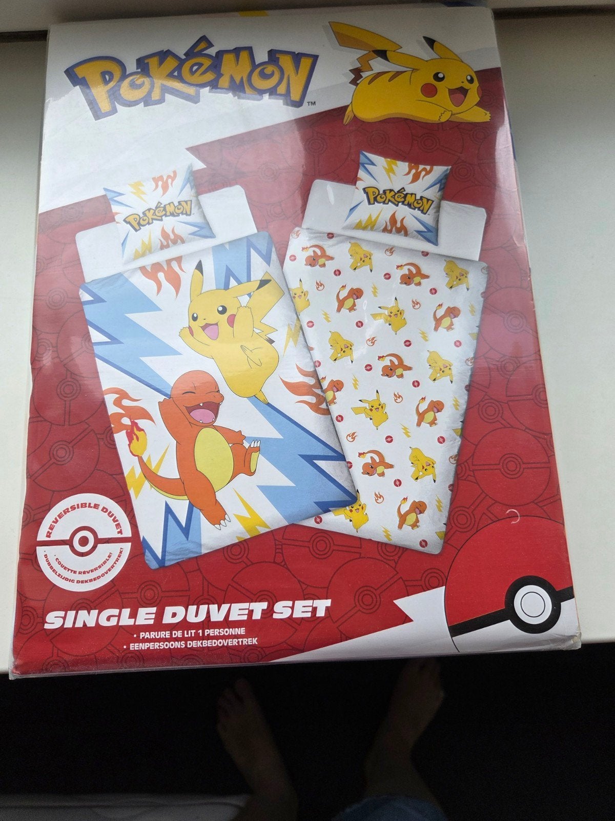 Pokémon Eenpersoons Dekbedovertrek - Pikachu & Charmander, Dubbelzijdig, Overige merken, Nieuw, Ophalen of Verzenden
