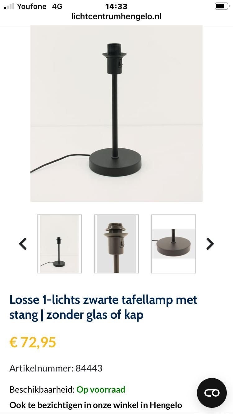 Partij van 100 Galapagos tafellampjes (50 groot, 50 klein), Ophalen, Zwart, ., Nieuw