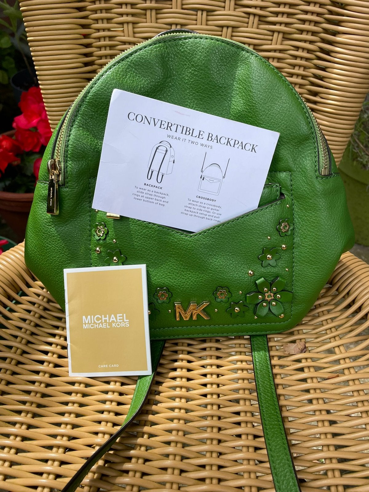 Michael Kors rug/schoudertas, Ophalen of Verzenden, Zo goed als nieuw, Groen, Overige typen