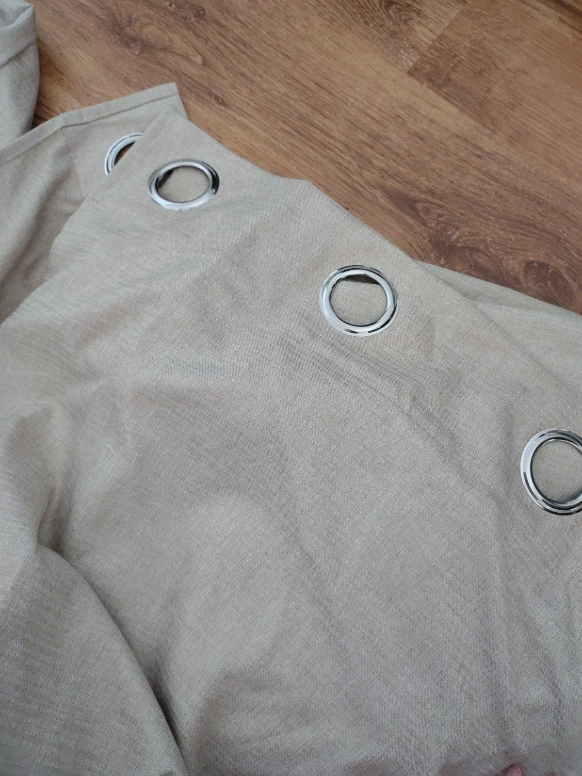 linnenlook gordijnen action beige, Ophalen of Verzenden, Zo goed als nieuw, Beige