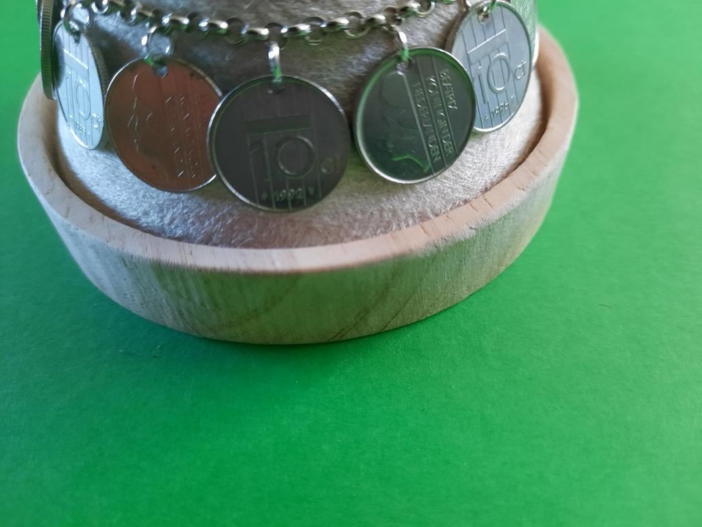 Beatrix Dubbeltjes Armband, fijne schakel, Sieraden, Tassen en Uiterlijk, Armbanden, Ophalen of Verzenden, Zo goed als nieuw, Zilver
