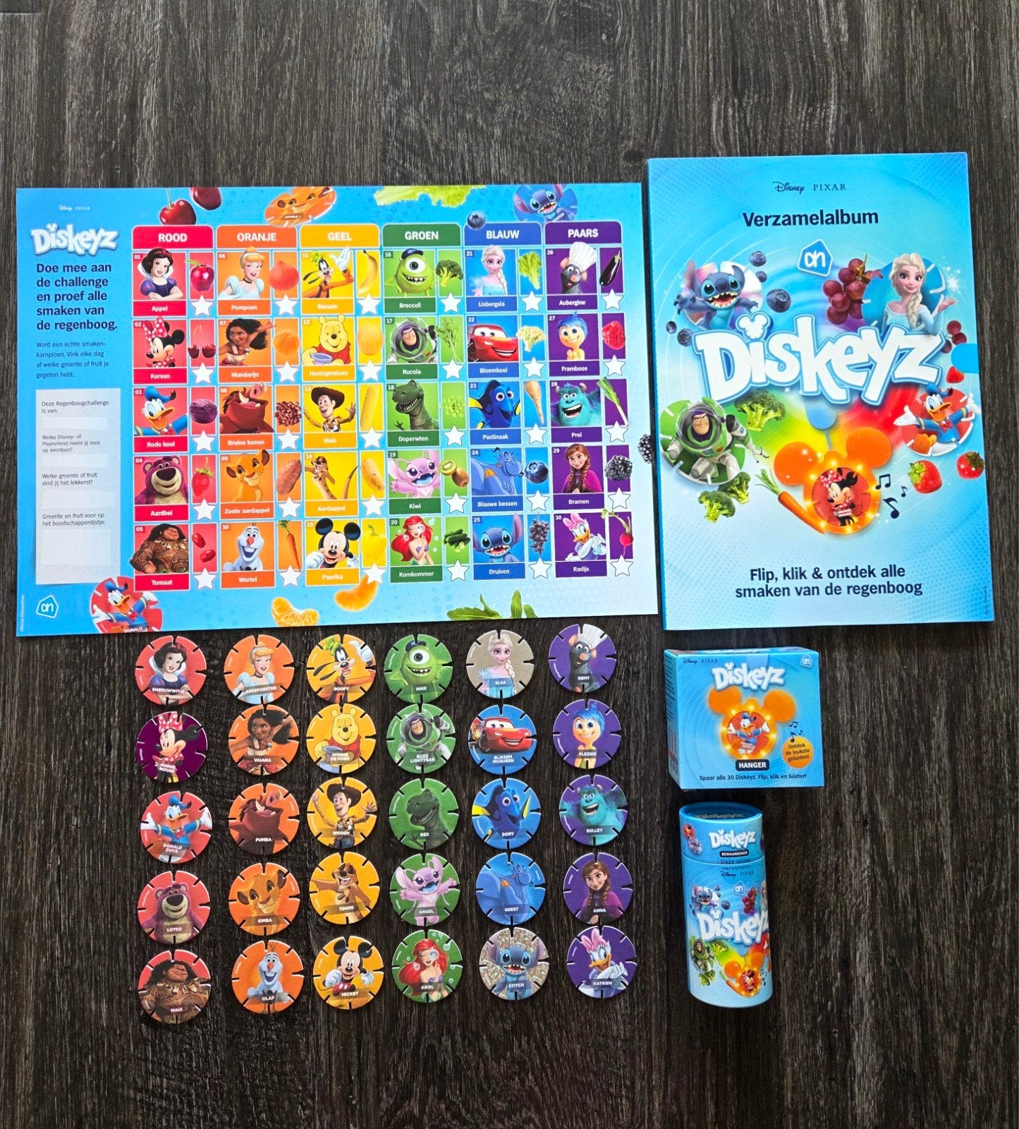 Complete set diskeyz+ album+ hanger+ koker+ kalender Disney, Albert Heijn, Ophalen of Verzenden