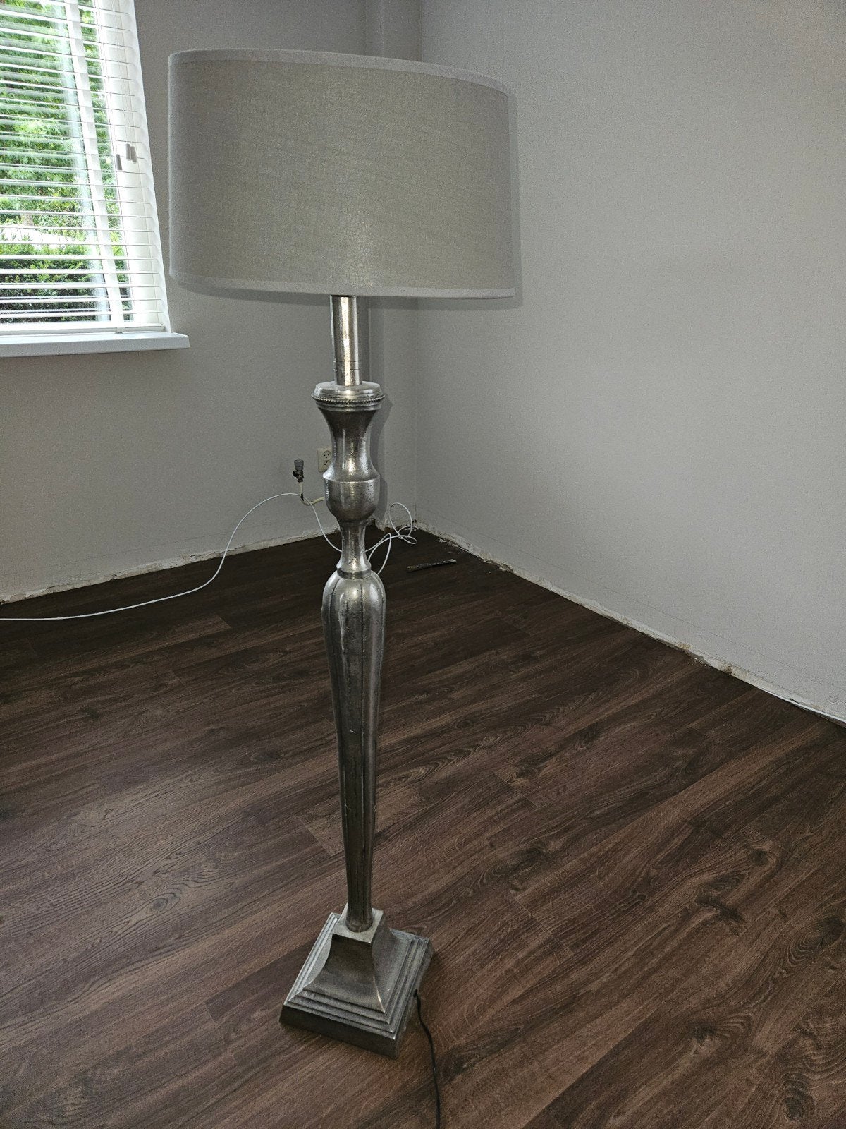 Staande lamp met kap, Ophalen, Metaal, 150 tot 200 cm