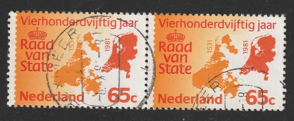 nvph 1227 paartje met cilinderbalkstempel Boxmeer (10199), Postzegels en Munten, Ophalen of Verzenden, Na 1940, Gestempeld