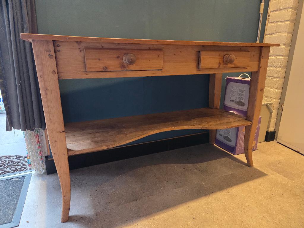 Sidetable, Ophalen, Gebruikt, 100 tot 150 cm, Grenenhout