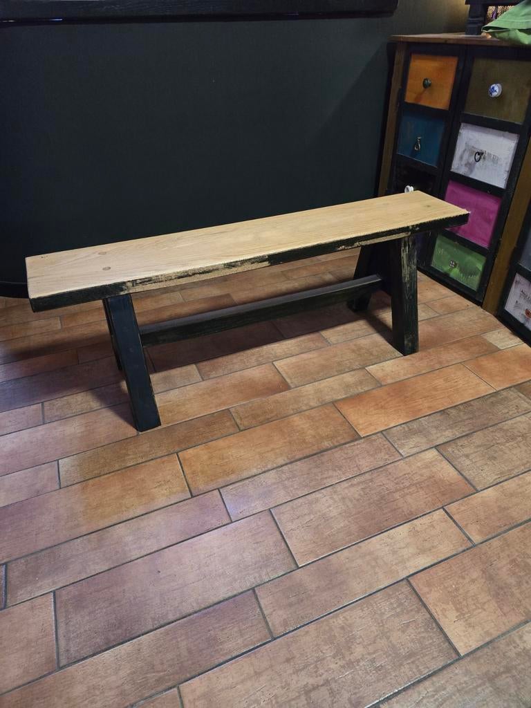 Mooie zware robuuste houten bankje, Ophalen, Hout