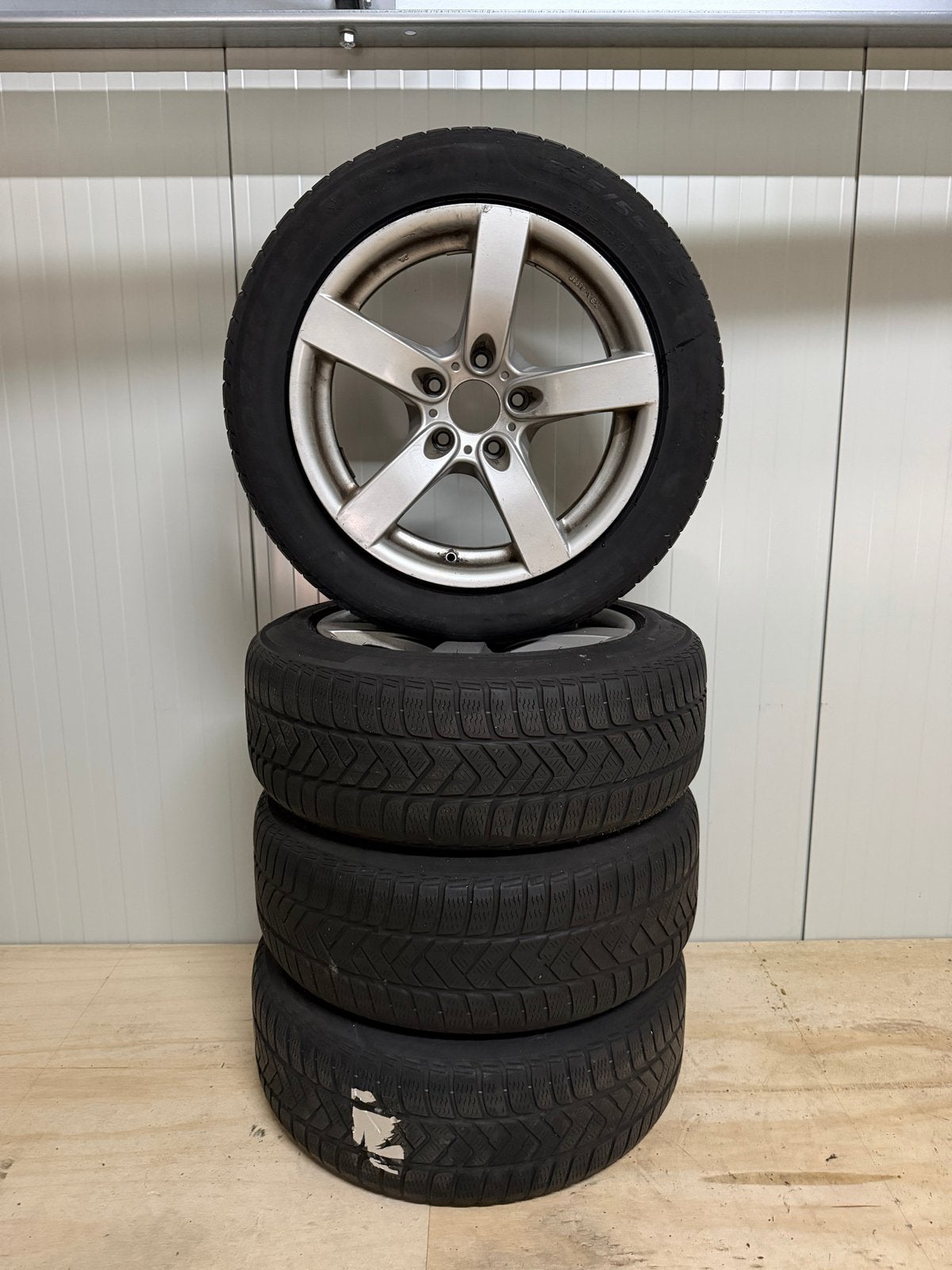 Velgen voor BMW 5 serie 5x120 pirelli winter, Ophalen, Gebruikt, Banden en Velgen, 17 inch