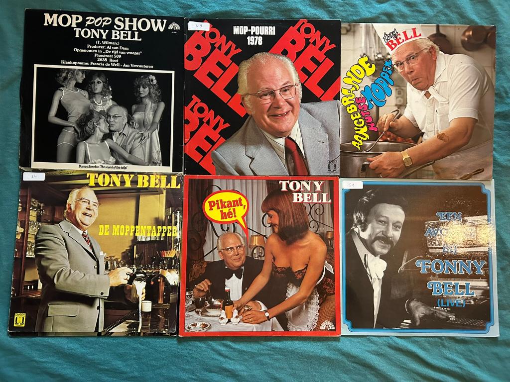 17 LP's Tony Bell (ook per stuk te koop), Cd's en Dvd's, Vinyl | Verzamelalbums, Gebruikt, Ophalen of Verzenden, 1970 - 1979, Humor en Cabaret