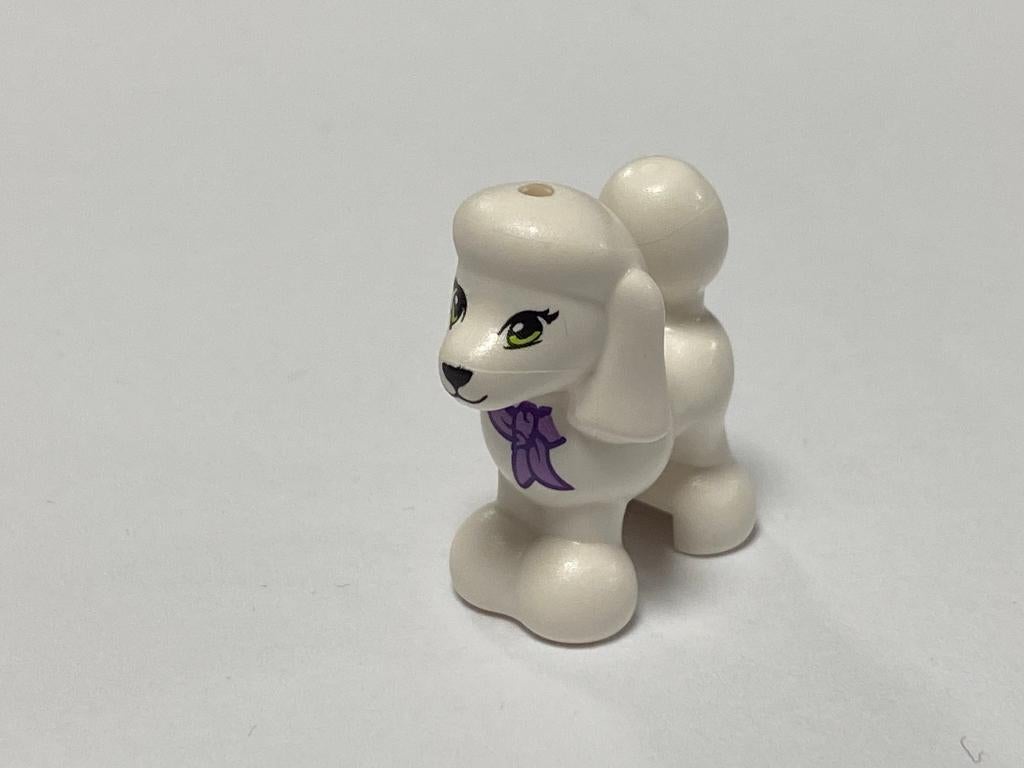 Lego nieuw witte hond / poedel / poodle met strik, Overige thema's, Lego, Overige typen, Nieuw