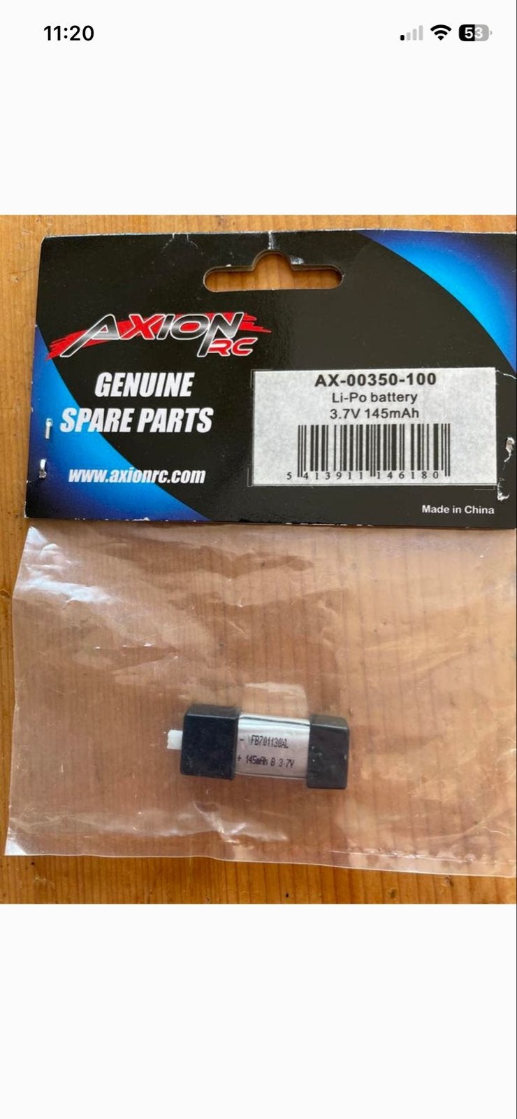 Axion RC Li-Po batterij 3.7V 145mAh - Nieuw in verpakking, Ophalen of Verzenden, Nieuw, Overige schalen, Onderdeel