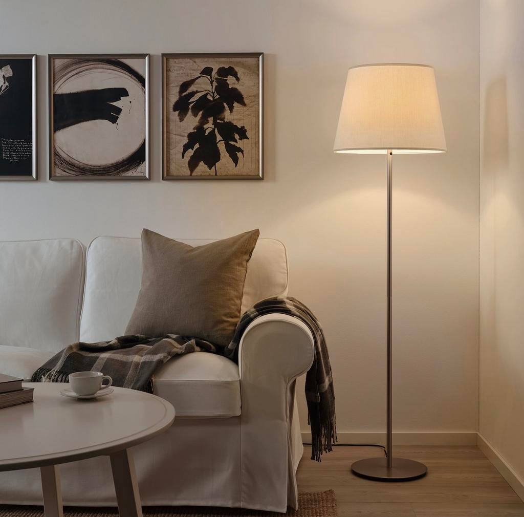 Witte lampekap van de ikea 42cm, 25 tot 50 cm, Wit, Rond, Ophalen of Verzenden