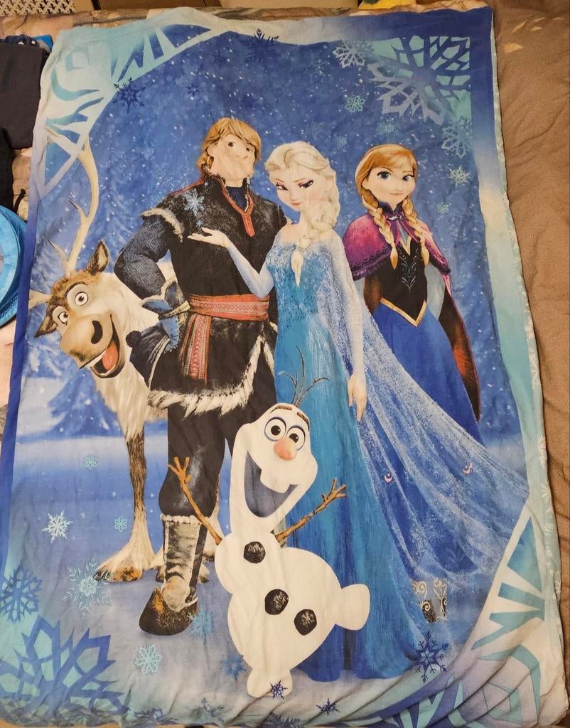 Disney Frozen eenpersoons dekbed - Anna, Elsa, Olaf, Gebruikt, Eenpersoons, Blauw, Ophalen of Verzenden