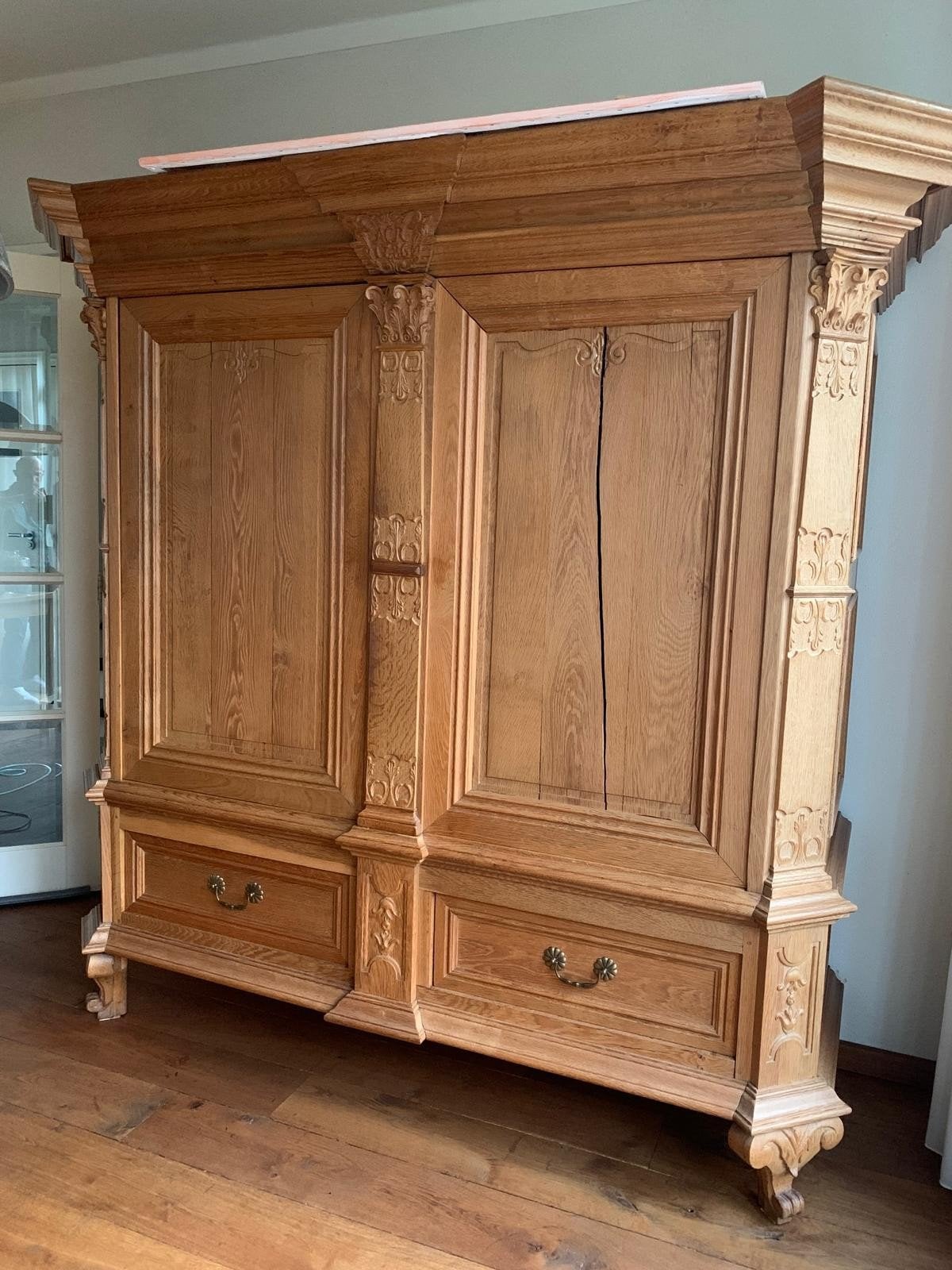 Klassieke eiken houten kast, Antiek en Kunst, Antiek | Meubels | Kasten, Ophalen