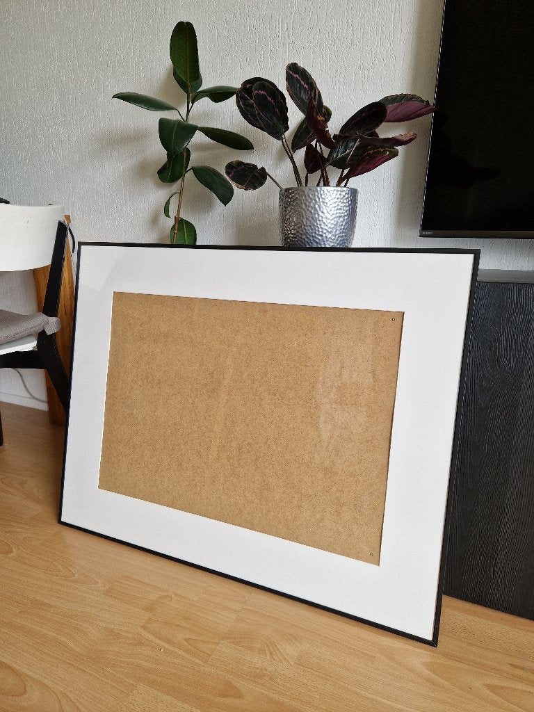 grote lijst, zwart aluminium, Ophalen, Met glas, Nieuw, 71 cm