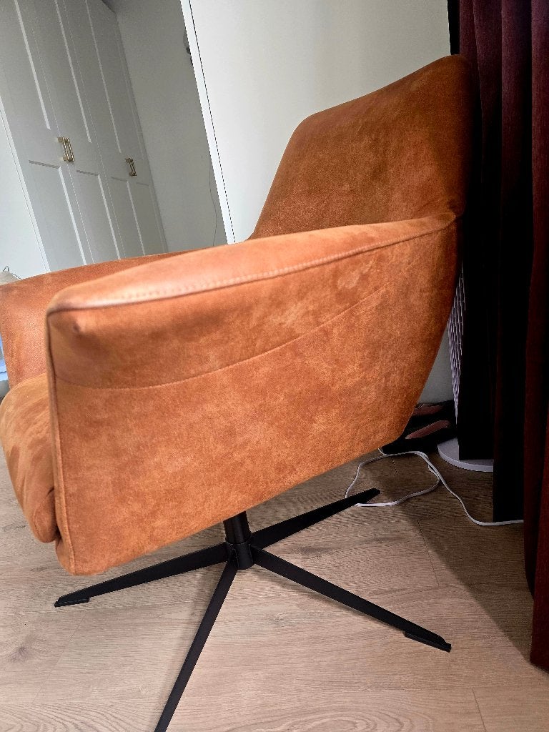 Fauteuil, Huis en Inrichting, Ophalen, Gebruikt, Minder dan 75 cm, Leer