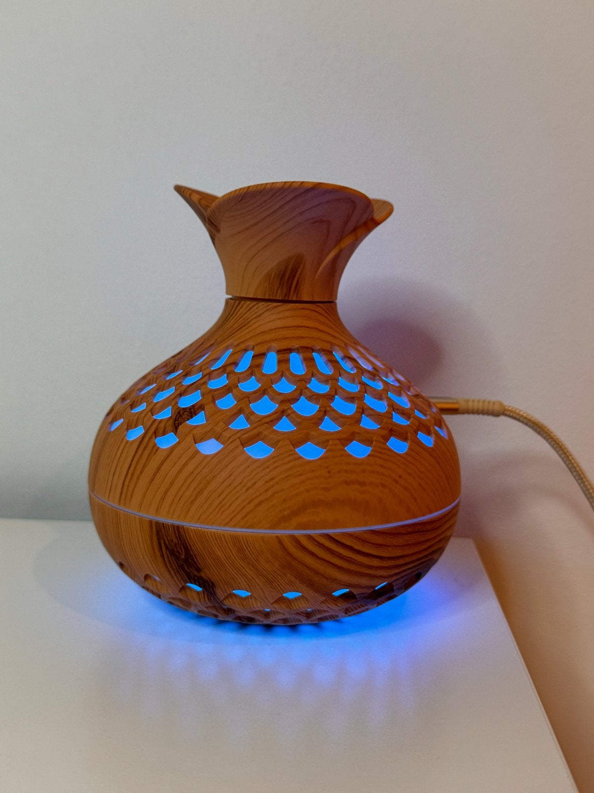Aroma Diffuser Licht Bruin met Sfeervolle LED Verlichting, Ophalen of Verzenden, Nieuw