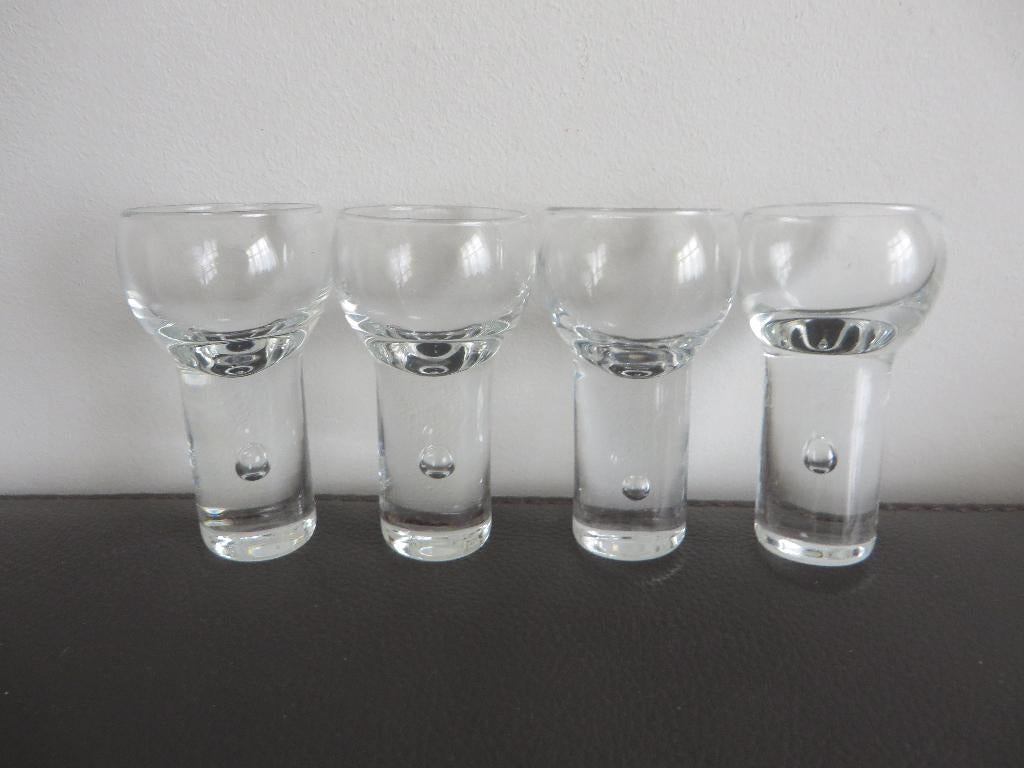 Italiaans glas design shot glazen met luchtbel, Sergio Asti, Ophalen of Verzenden