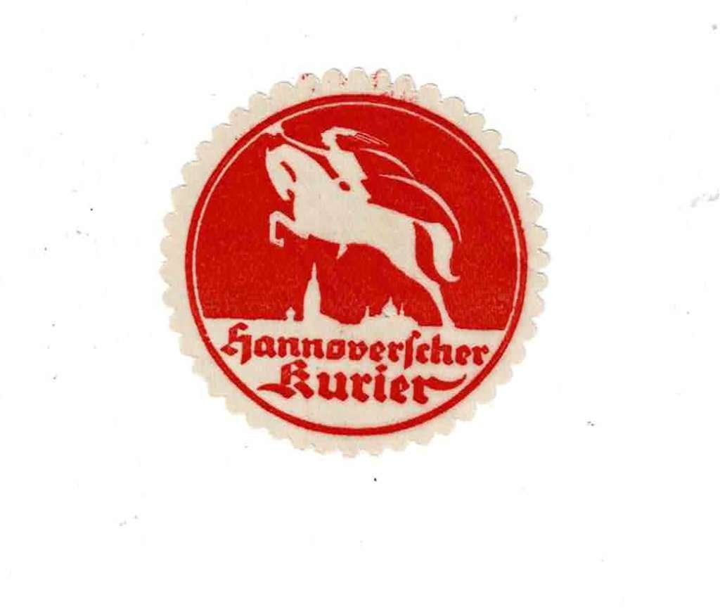 Oude Duitse sluitzegel van "HANNOVERSCHER KURIER", Verzamelen, Verzenden, Zo goed als nieuw, Overige typen