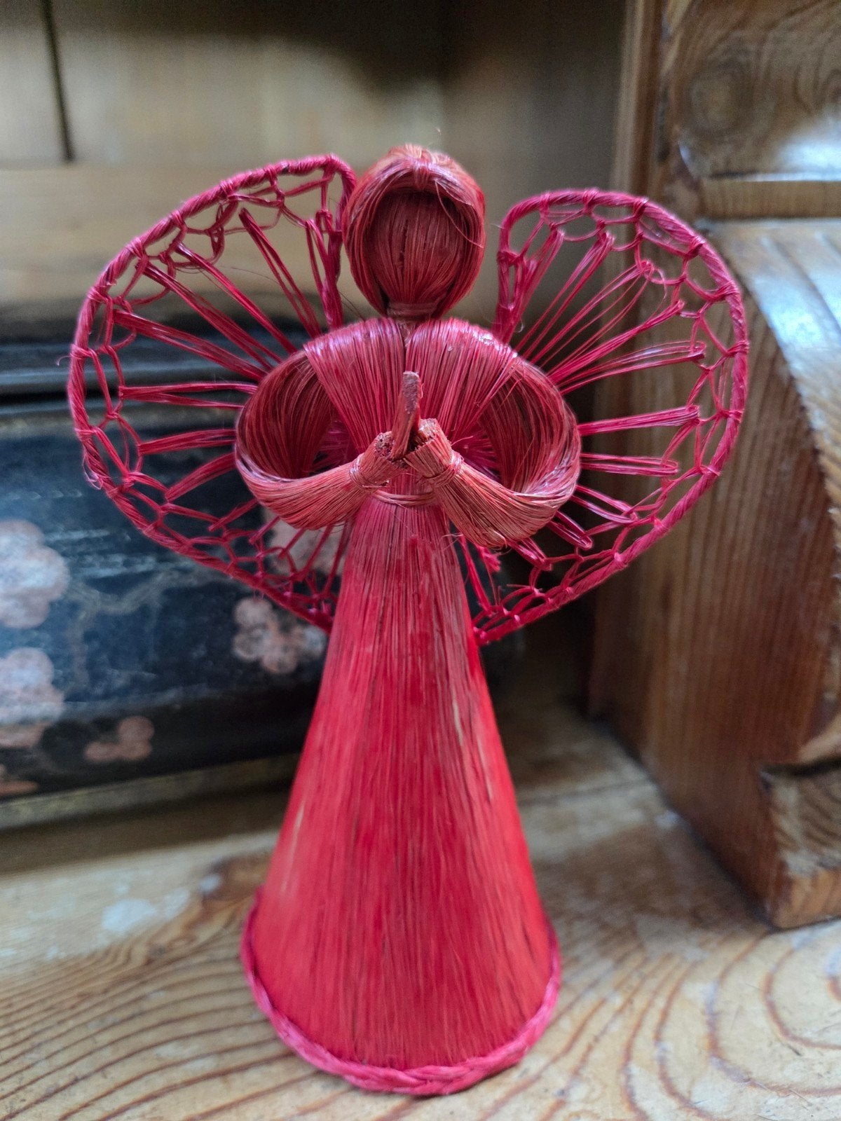 Raffia kerst engel, Ophalen of Verzenden