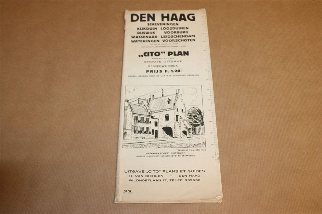 Kaart - Cito plan - Den Haag, Scheveningen - Ca 1930, Gelezen, Ophalen of Verzenden, Landkaart, 1800 tot 2000