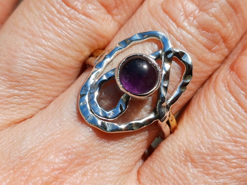 Vanoli 925 zilveren design ring met amethist maat 18,25, Sieraden, Tassen en Uiterlijk, Daiva1973@hotmail.com, 18 tot 19, Vanoli