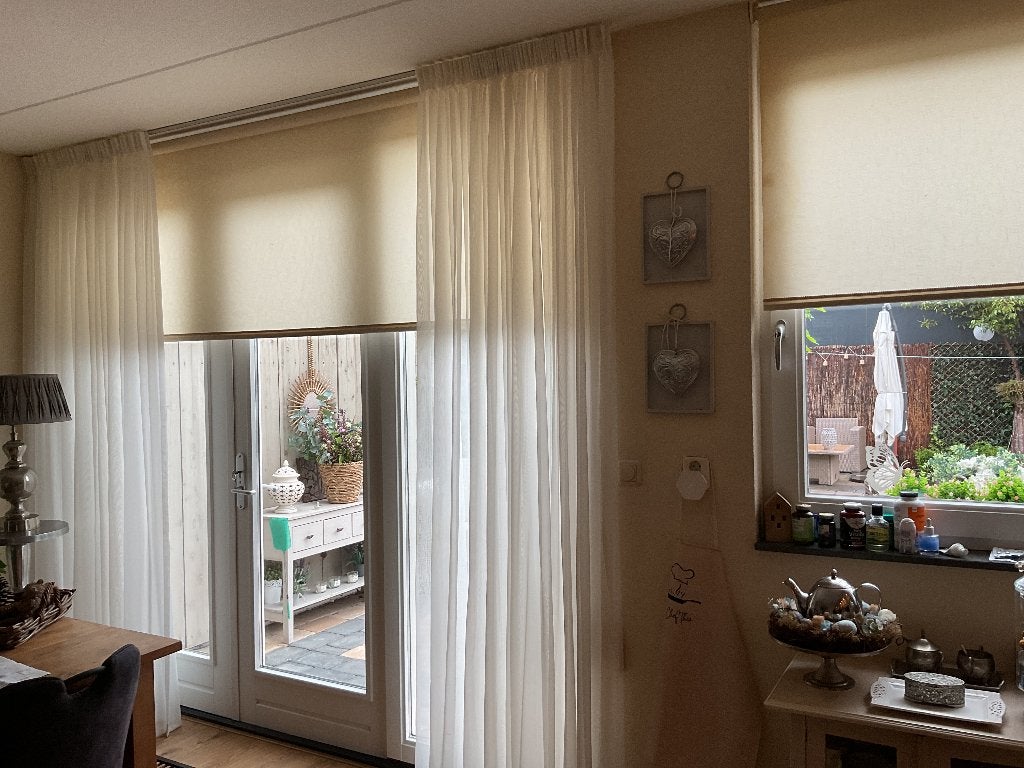 Vitrage, Huis en Inrichting, Stoffering | Gordijnen en Lamellen, Ophalen, Vitrage, Wit, Loodveter