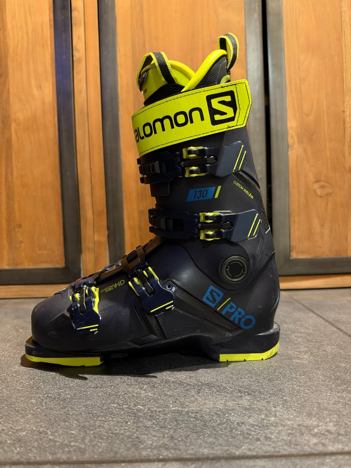 Salomon S/PRO 130 skischoenen - Maat 27/27.5, Sport en Fitness, 160 tot 180 cm, Gebruikt, Schoenen, Skiën